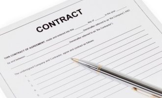 Contract with pen
